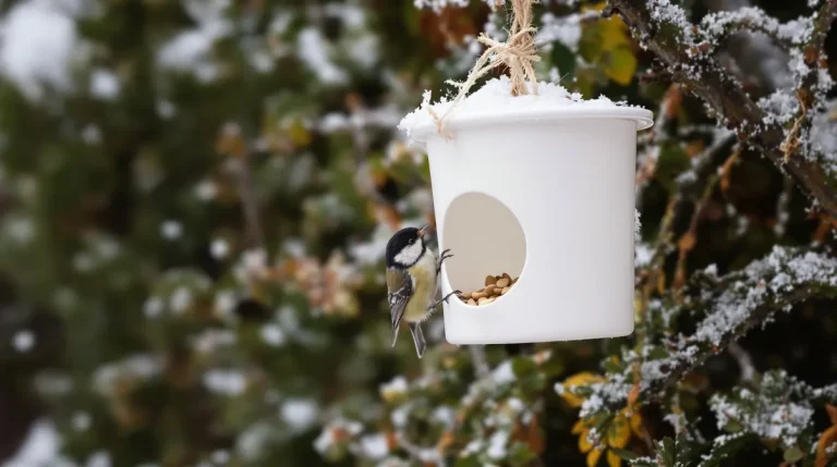 Arrêtez de jeter ce petit pot en plastique : il devient la mangeoire préférée des oiseaux cet hiver