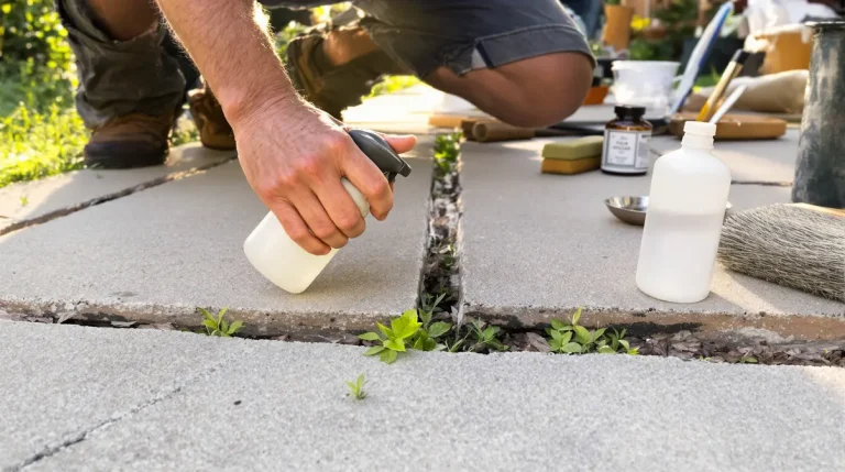 Entre les dalles, les paysagistes versent toujours ceci : les mauvaises herbes ne reviennent plus