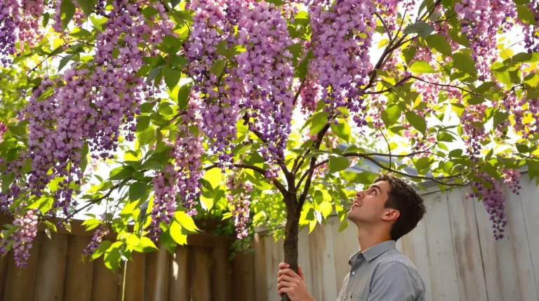 Cet arbre pousse aussi vite que le bambou, mais sa floraison remarquable fait toute la difference