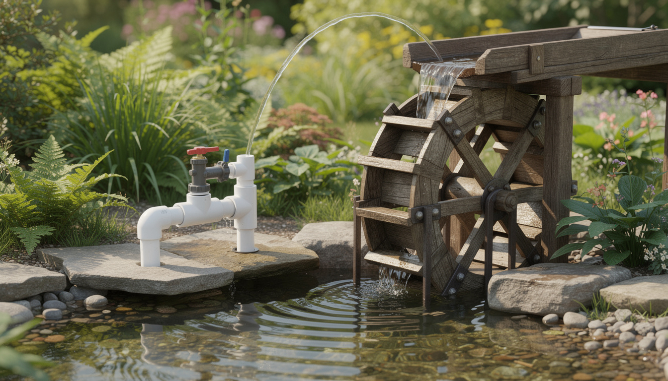 apprenez à fabriquer une pompe pour bassin écologique et autonome, sans utiliser d'électricité, grâce à des méthodes simples et naturelles.